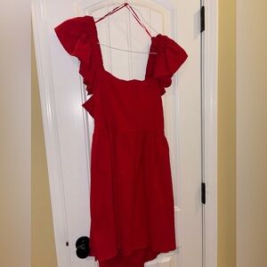 Francesca's Collections Red Ruffled Mini Dress